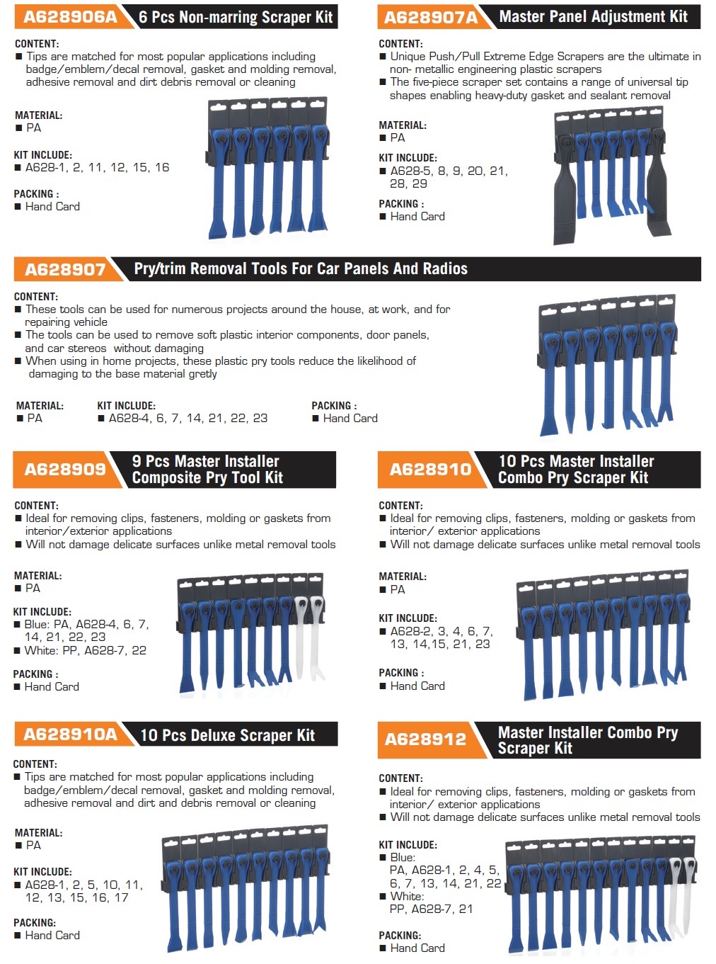 A628906A 6 Pcs Non-marring Scraper Kit